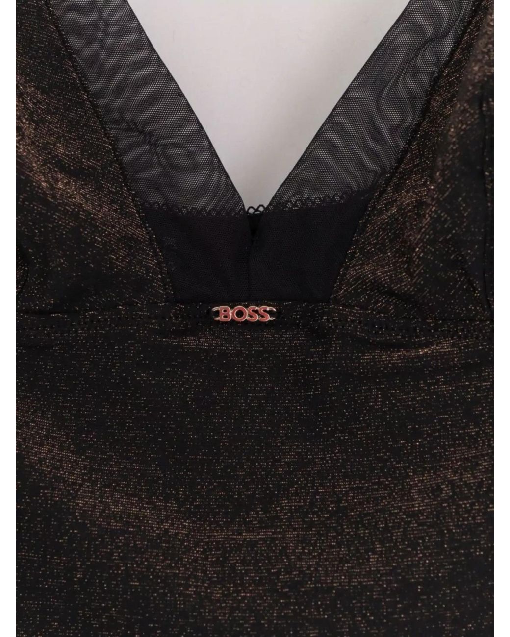 Boss Black Metallic Tank Top And Slip Combination