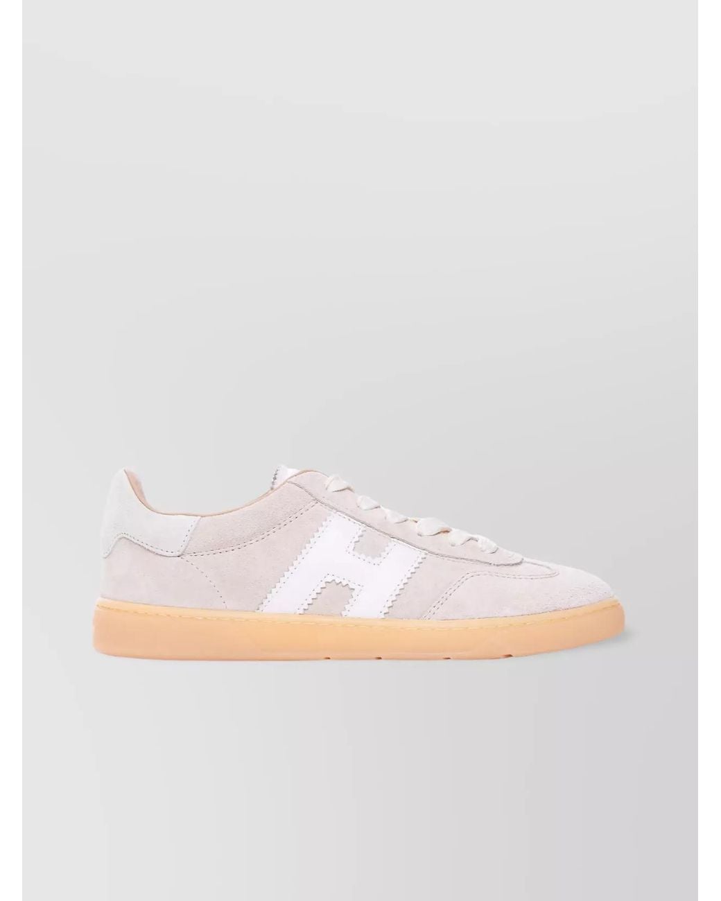 Hogan White Suede Leather Low-Top Sneakers