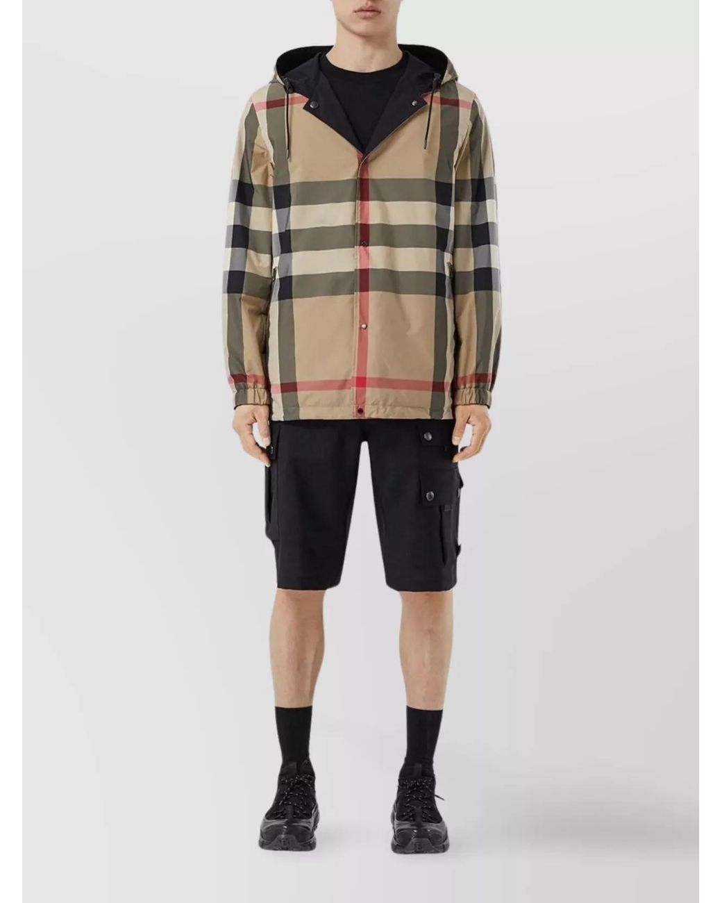 Burberry Brown Recycled Polyester Reversible Hooded Biker Jacket for men