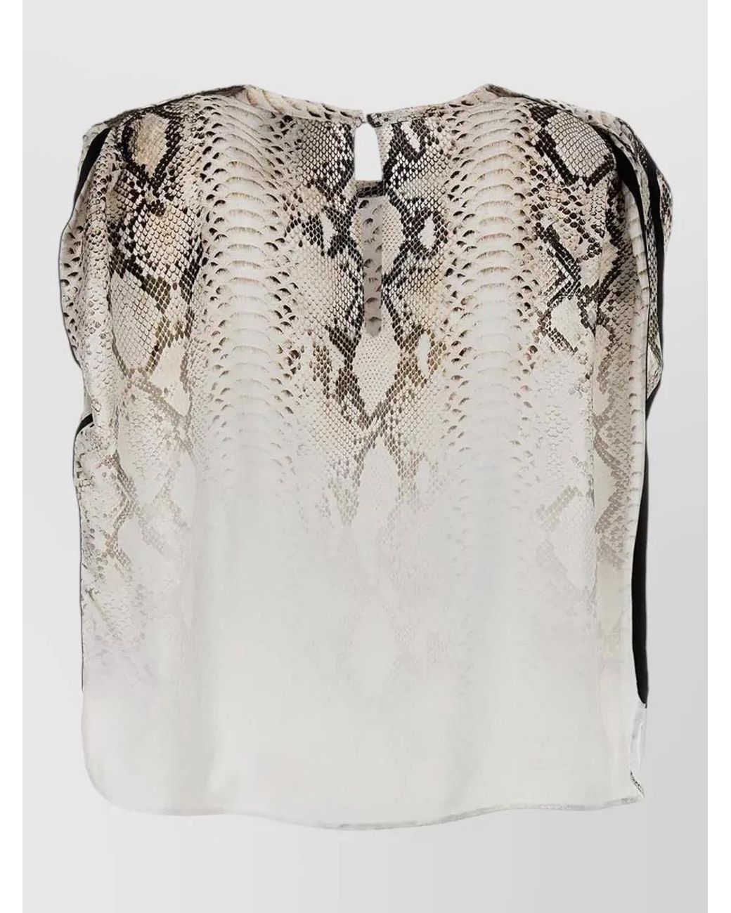 Nude Multicolor Printed Short-Sleeve Blouse