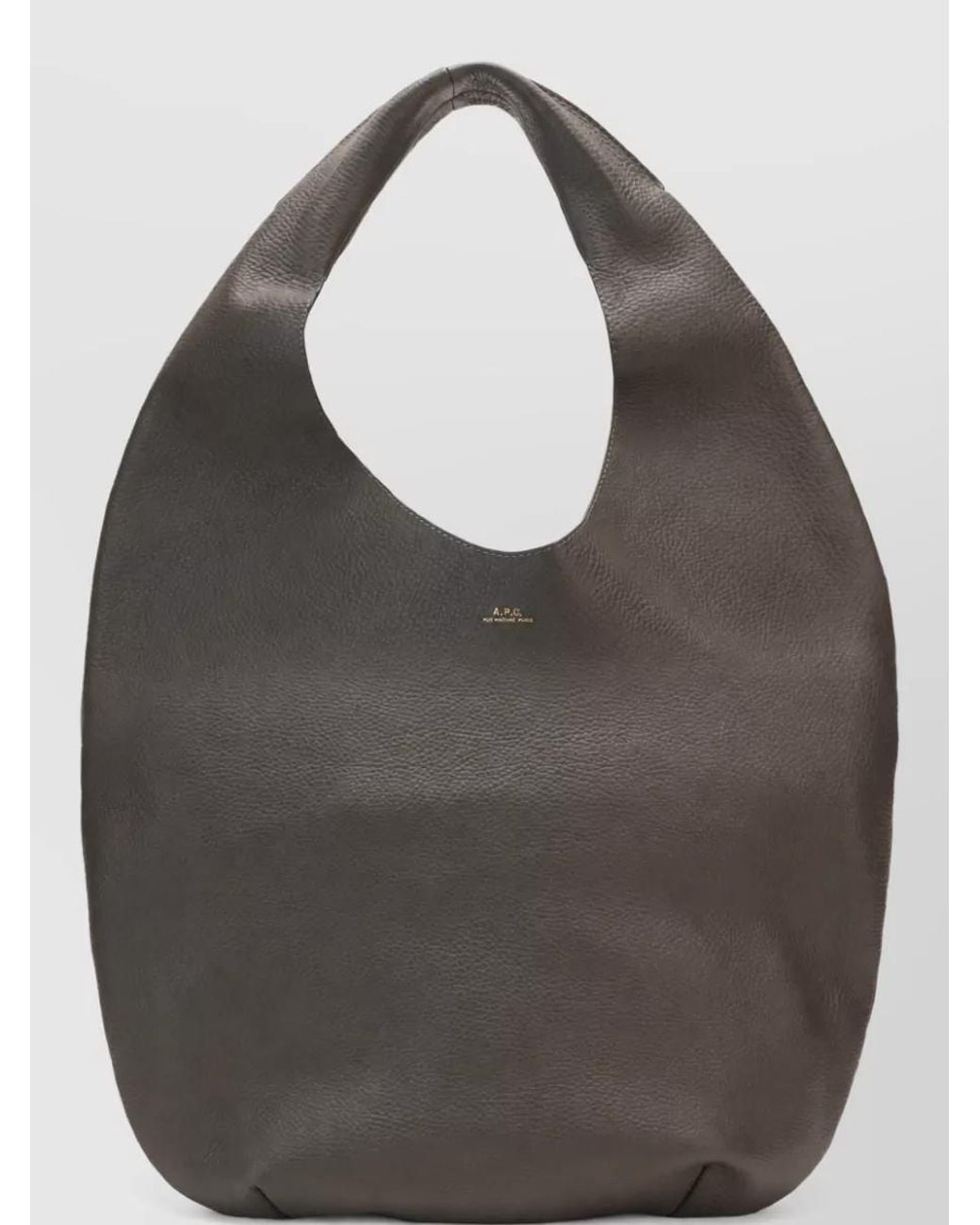 A.P.C. Gray Neige Leather Shoulder Bag