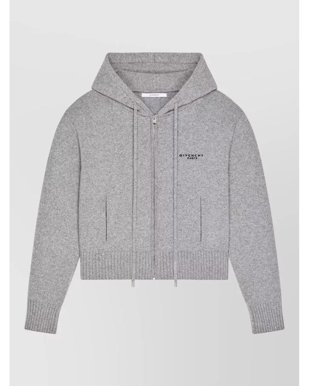 Givenchy Gray Cashmere Zip Up Cardigan