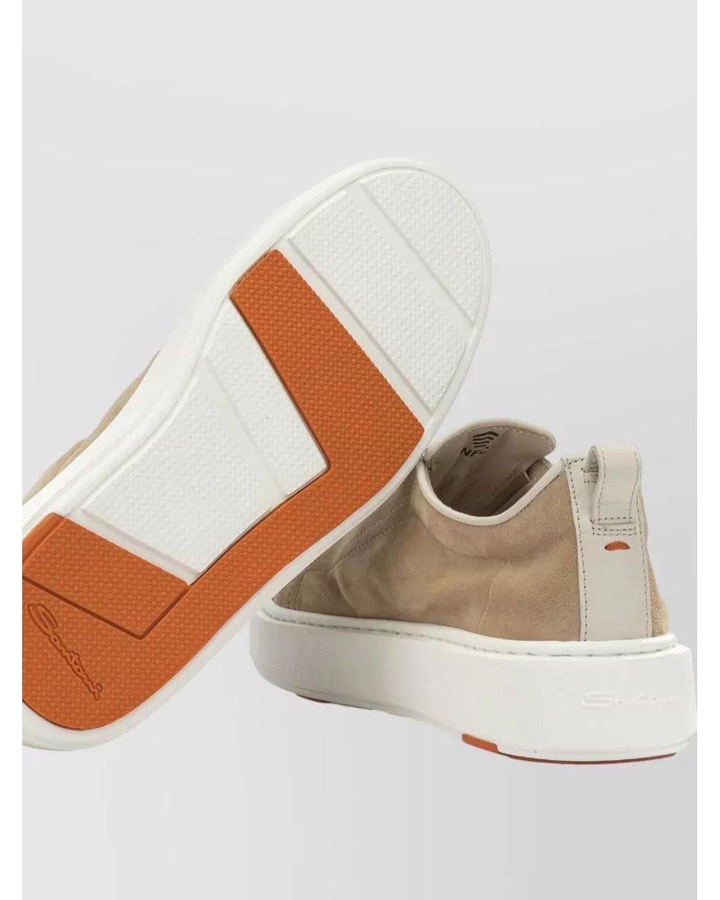 Santoni Natural Suede Slip-On Sneakers