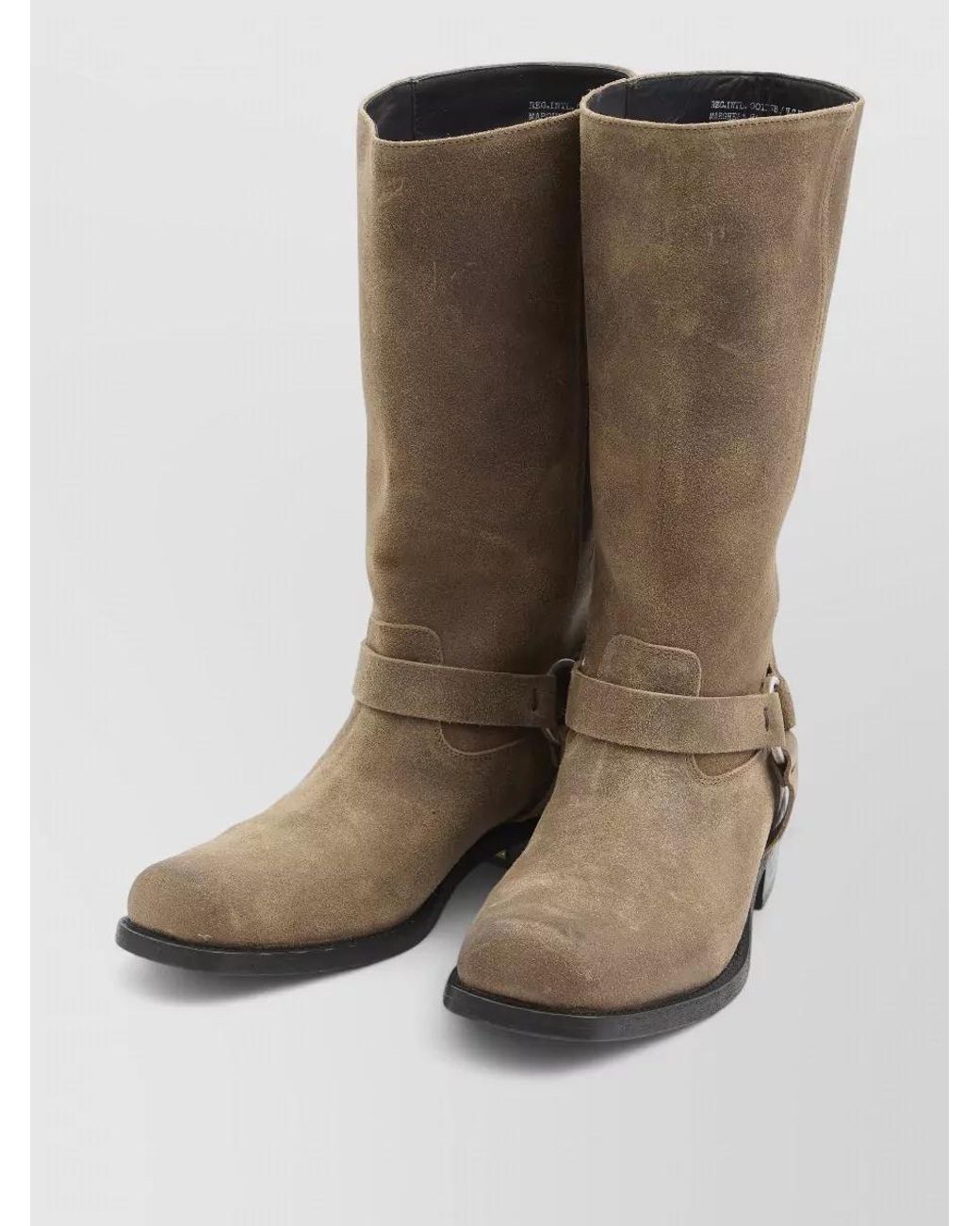 Golden Goose Deluxe Brand White Leather Calf-Length Biker Boots