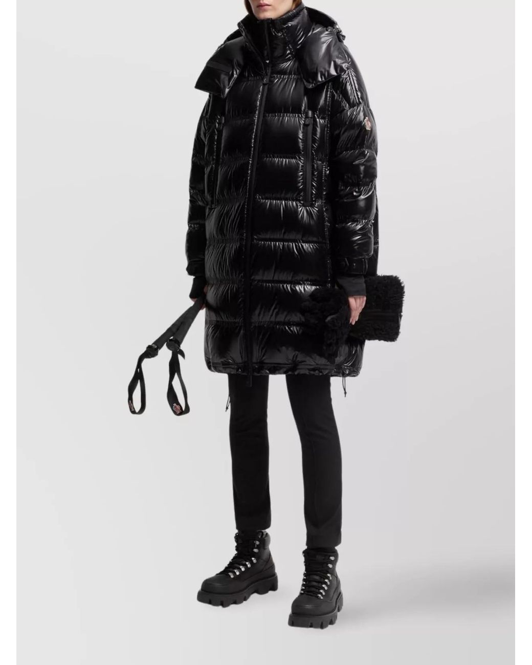 Moncler Black Down Hooded Long Puffer Jacket