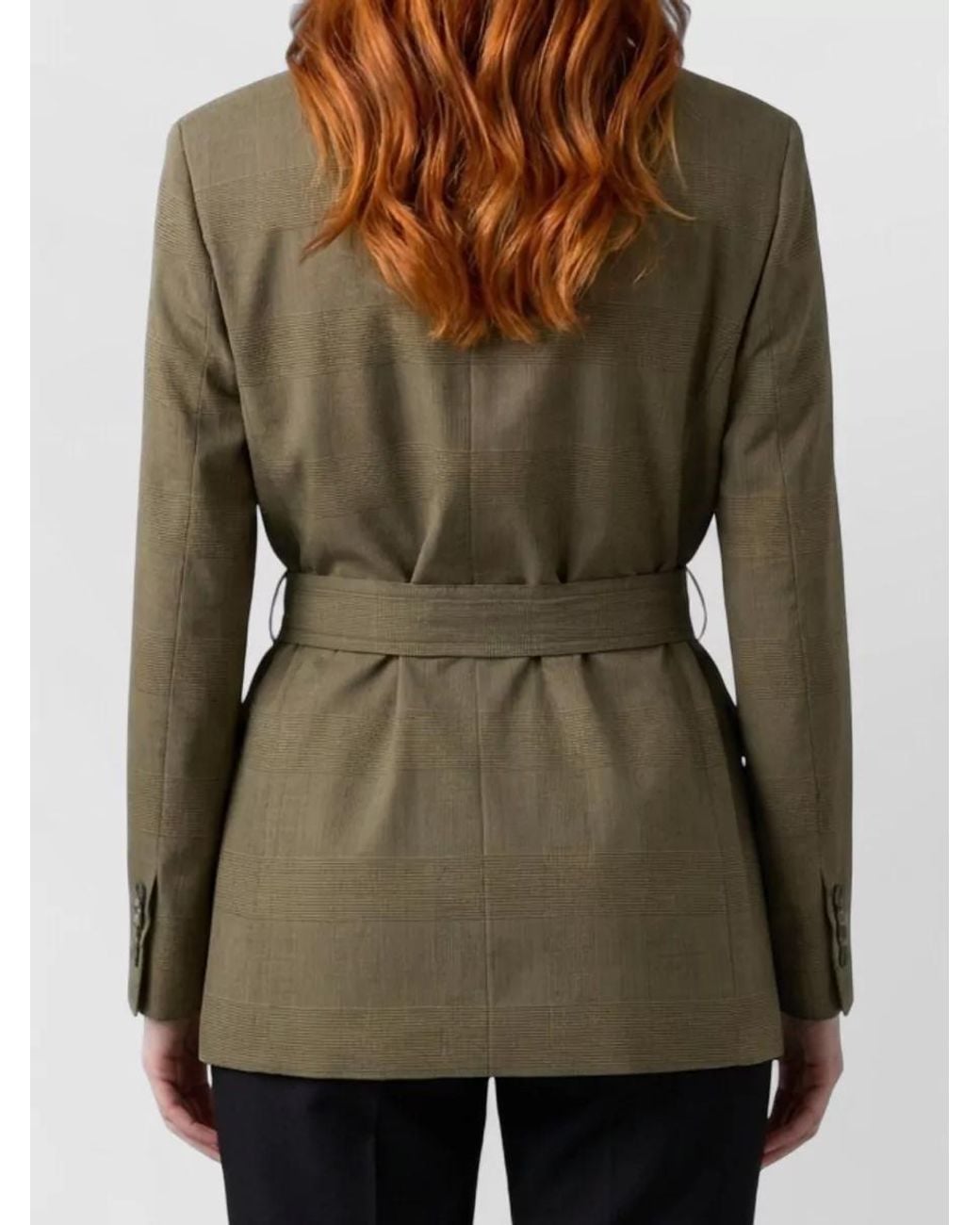 Max Mara Green Checks Peaked Lapel Blazer