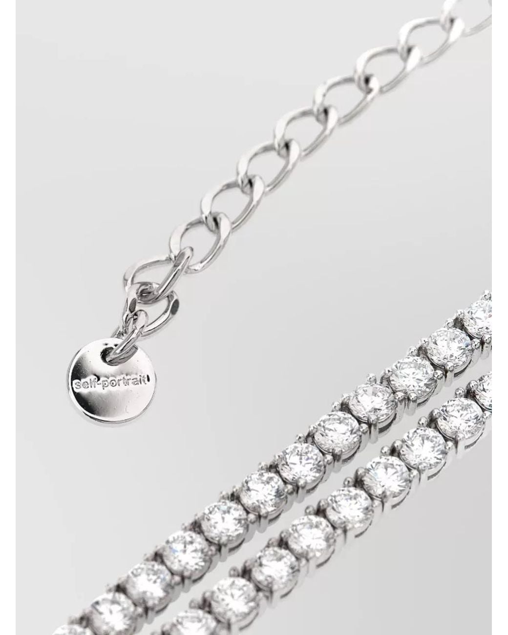 Self-Portrait White Crystal Bow Choker Necklace