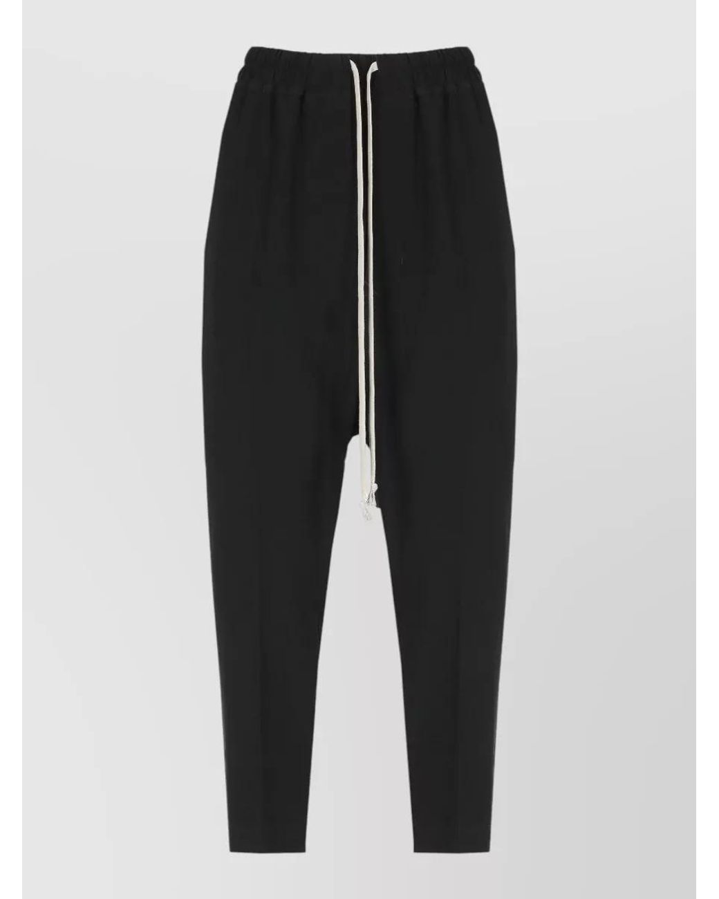 Rick Owens Black Cropped Straight-Leg Trousers