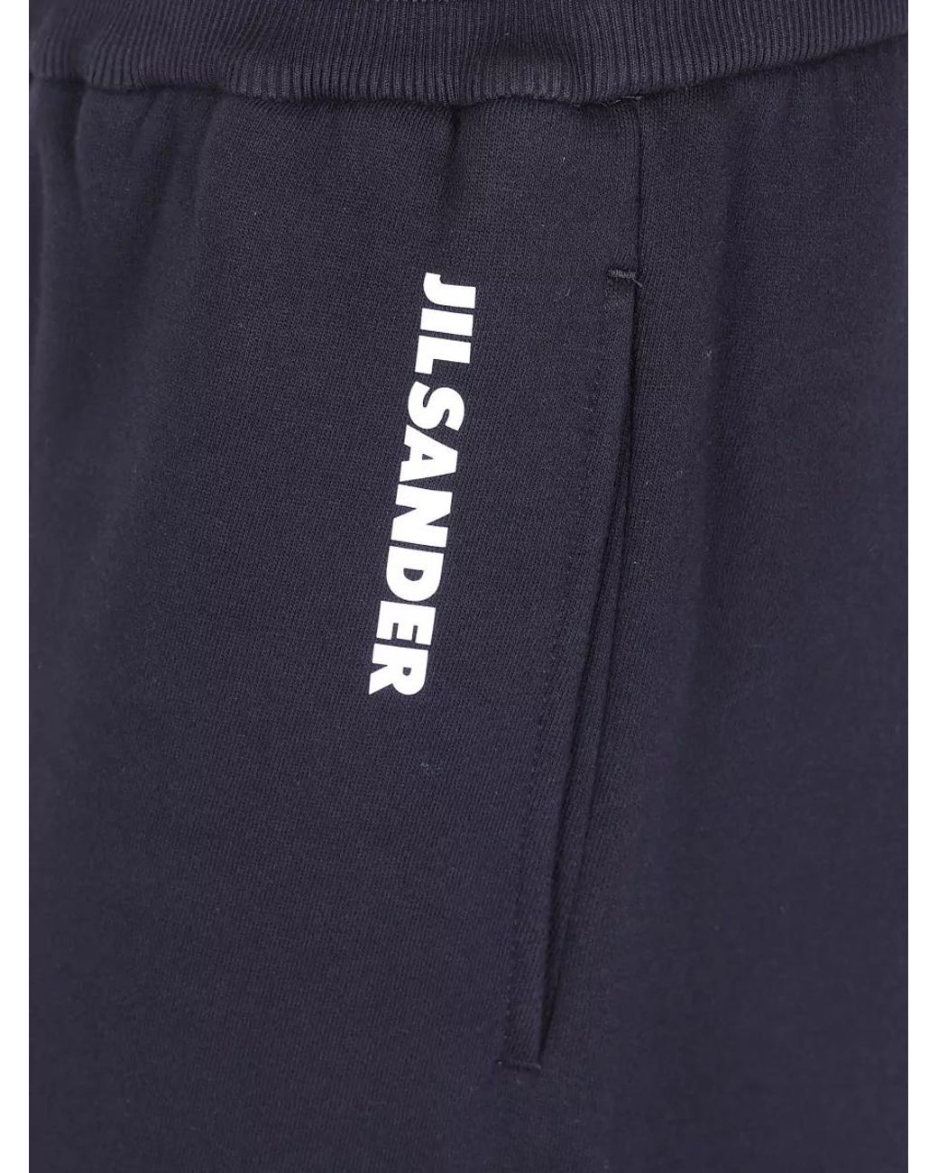 Jil Sander Blue Cotton Track Pants for men