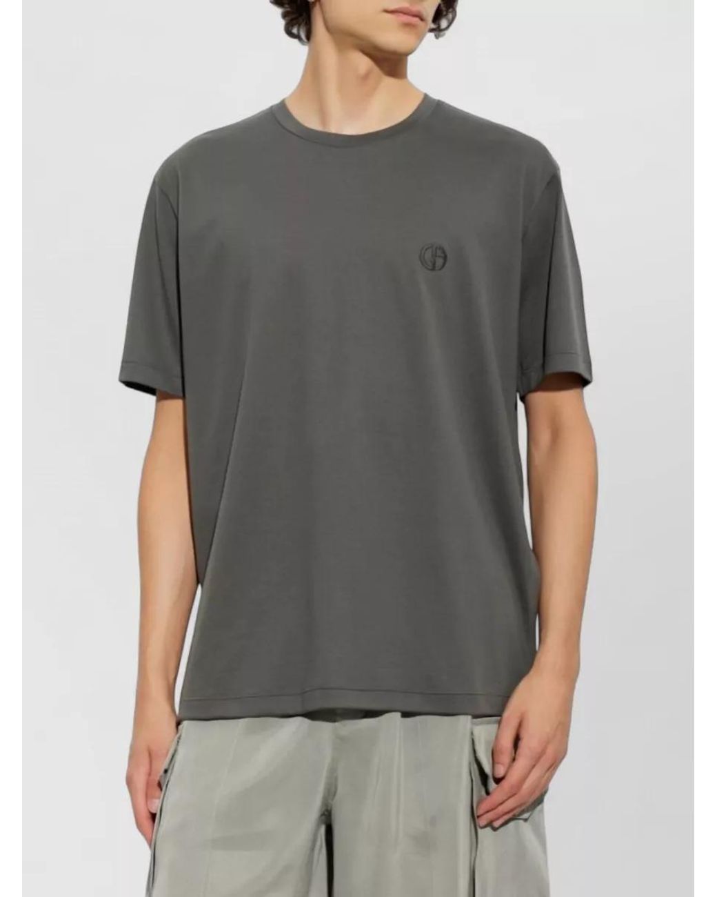 Giorgio Armani Gray Cotton Short-Sleeve T-Shirt for men