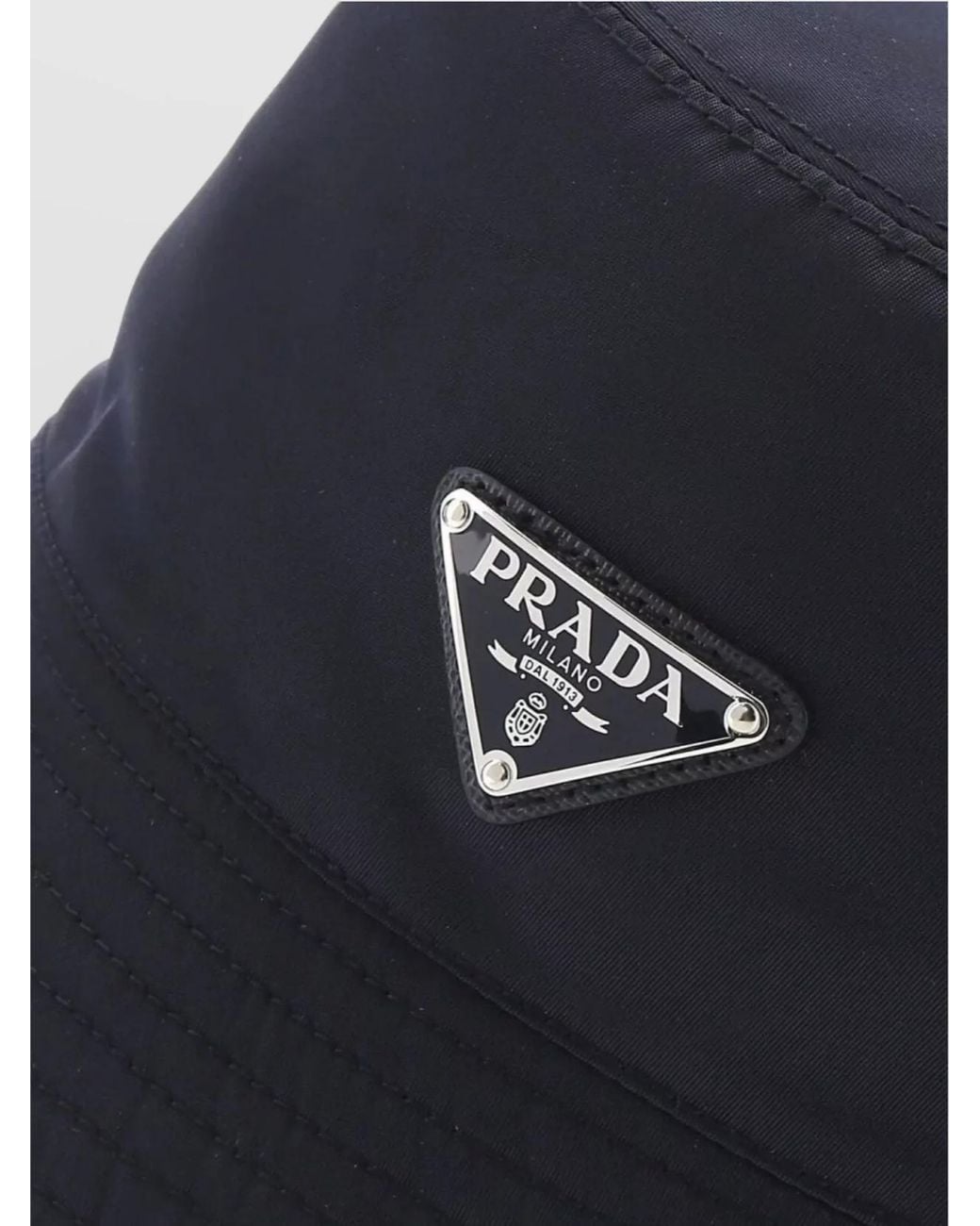 Prada Blue Recycled Nylon Bucket Hat for men