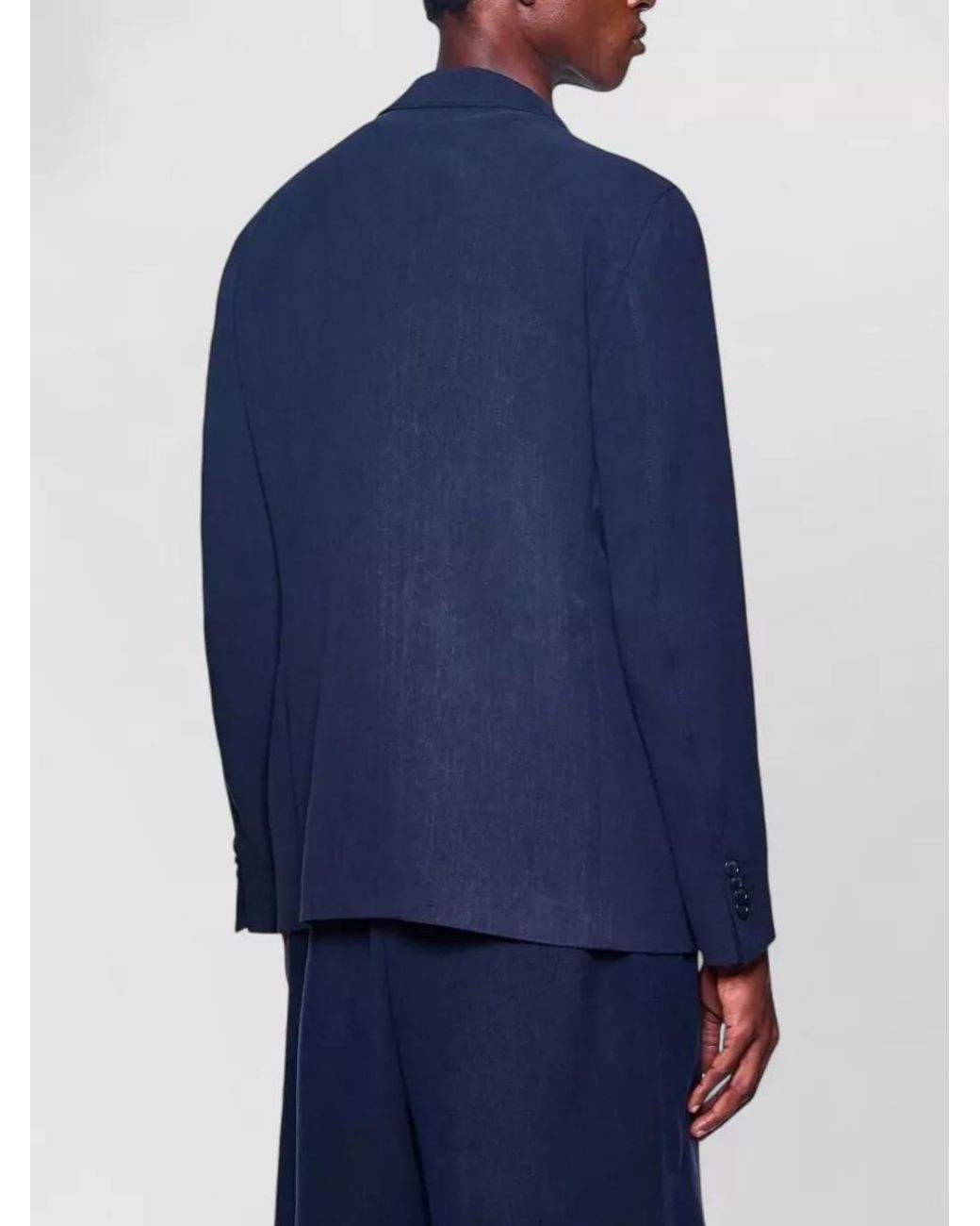 Giorgio Armani Blue Linen Single Breasted Blazer for men