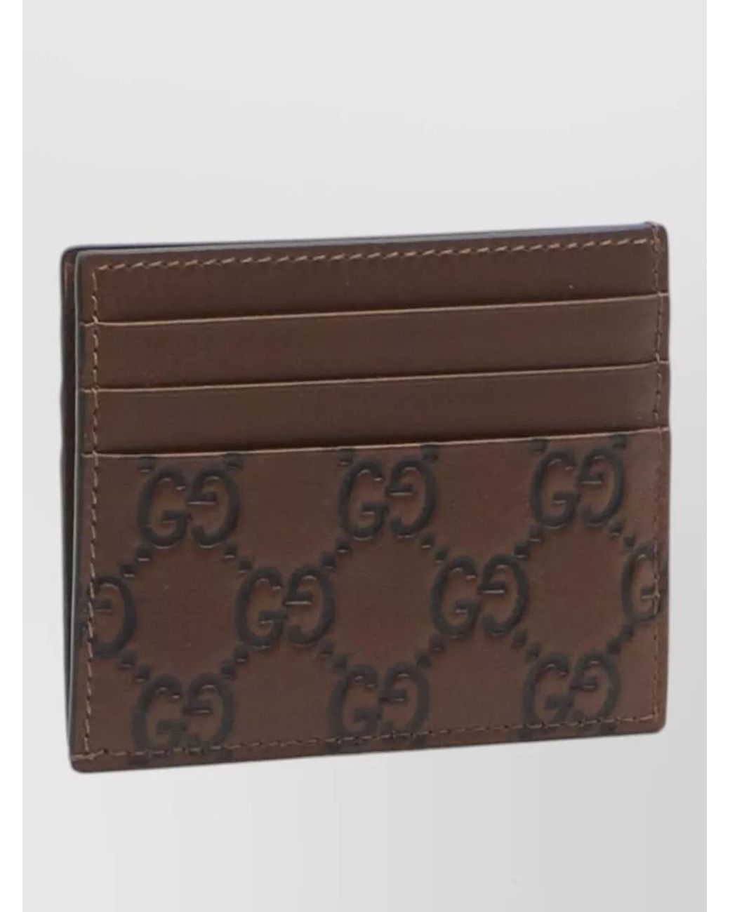 Gucci Brown Leather Card Holder for men