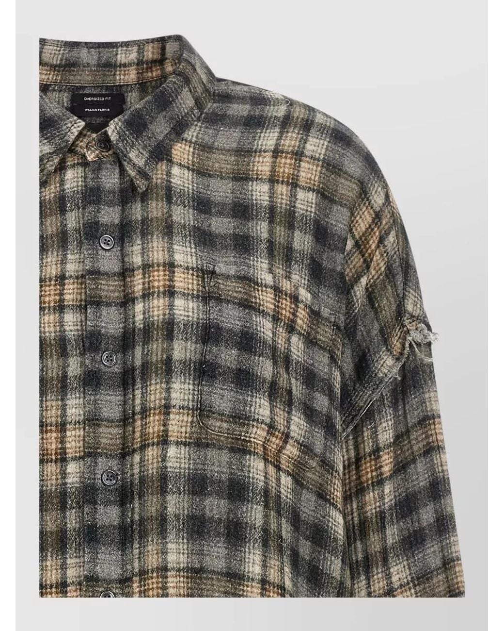 R13 Multicolor Checked Cotton Oversized Shirt Jacket