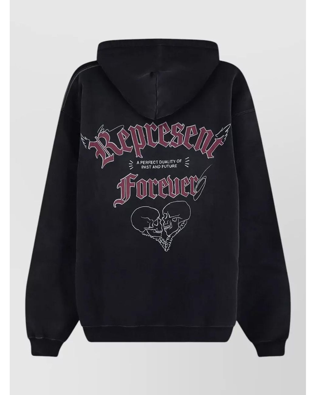 Represent Blue Cotton Hooded Printed Sweatshirt for men