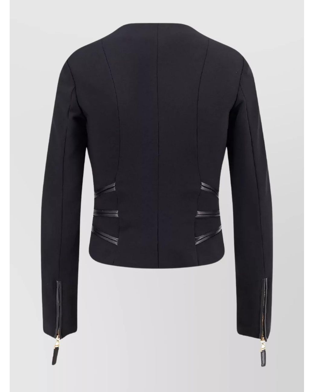 Elisabetta Franchi Blue Slim-Fit Crepe Crew-Neck Long-Sleeve Blazer