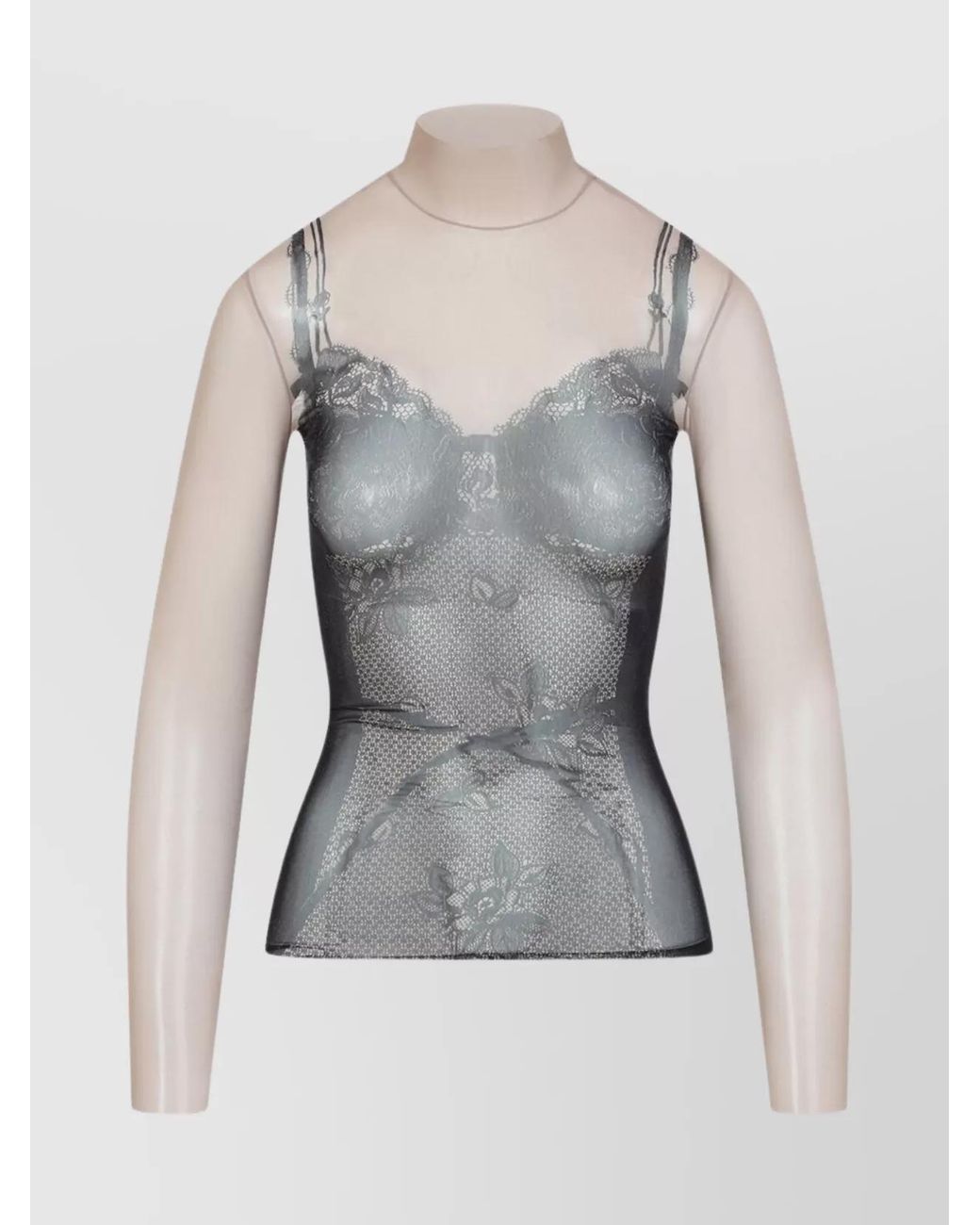 【上品な魅力♪】BALENCIAGA ポリアミド Trompe l'ceil トップス Balenciaga トップ - Light Beige | FWRD