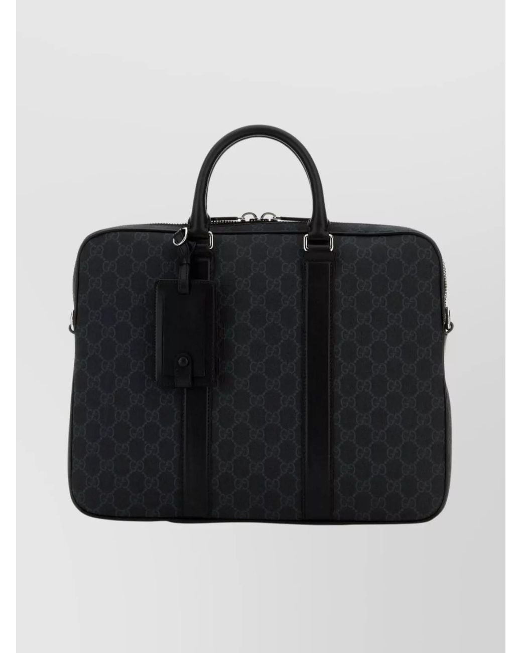 Gucci Black Structured Shoulder Bag Luggage Tag Feature for men