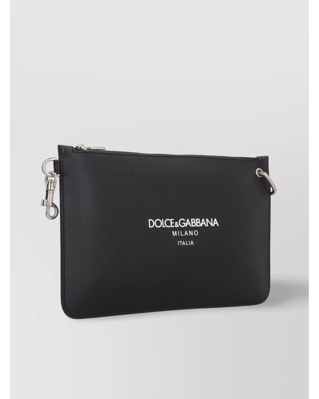 Dolce & Gabbana Black Calf Leather Clutch Bag for men