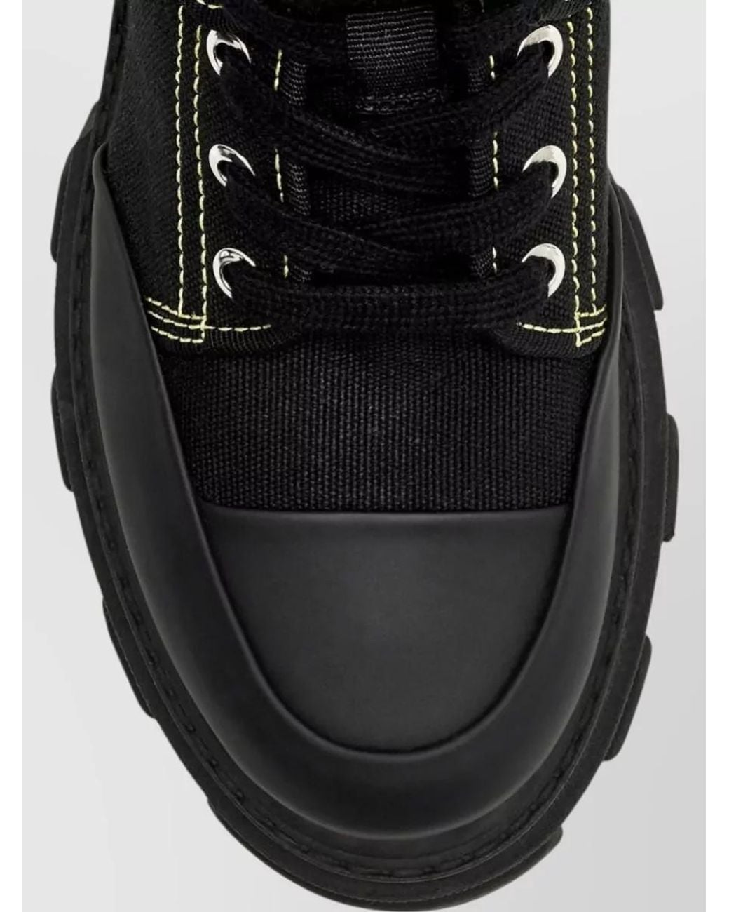 Ganni Black Cotton Ankle Boots