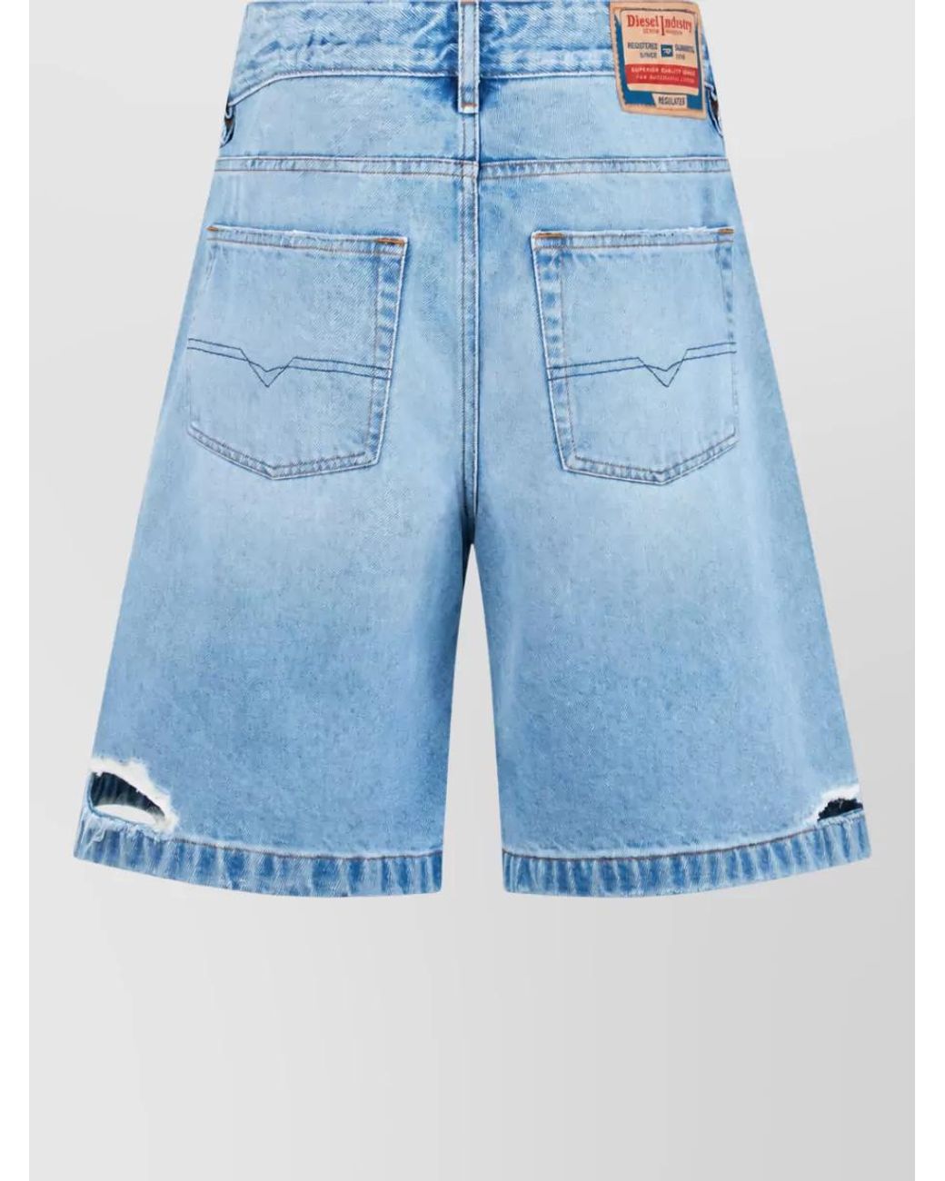 DIESEL Blue Denim Knee-Length Shorts