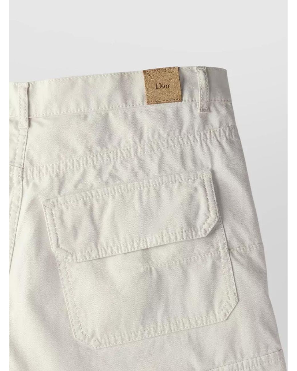 Dior White Denim Cargo Shorts for men