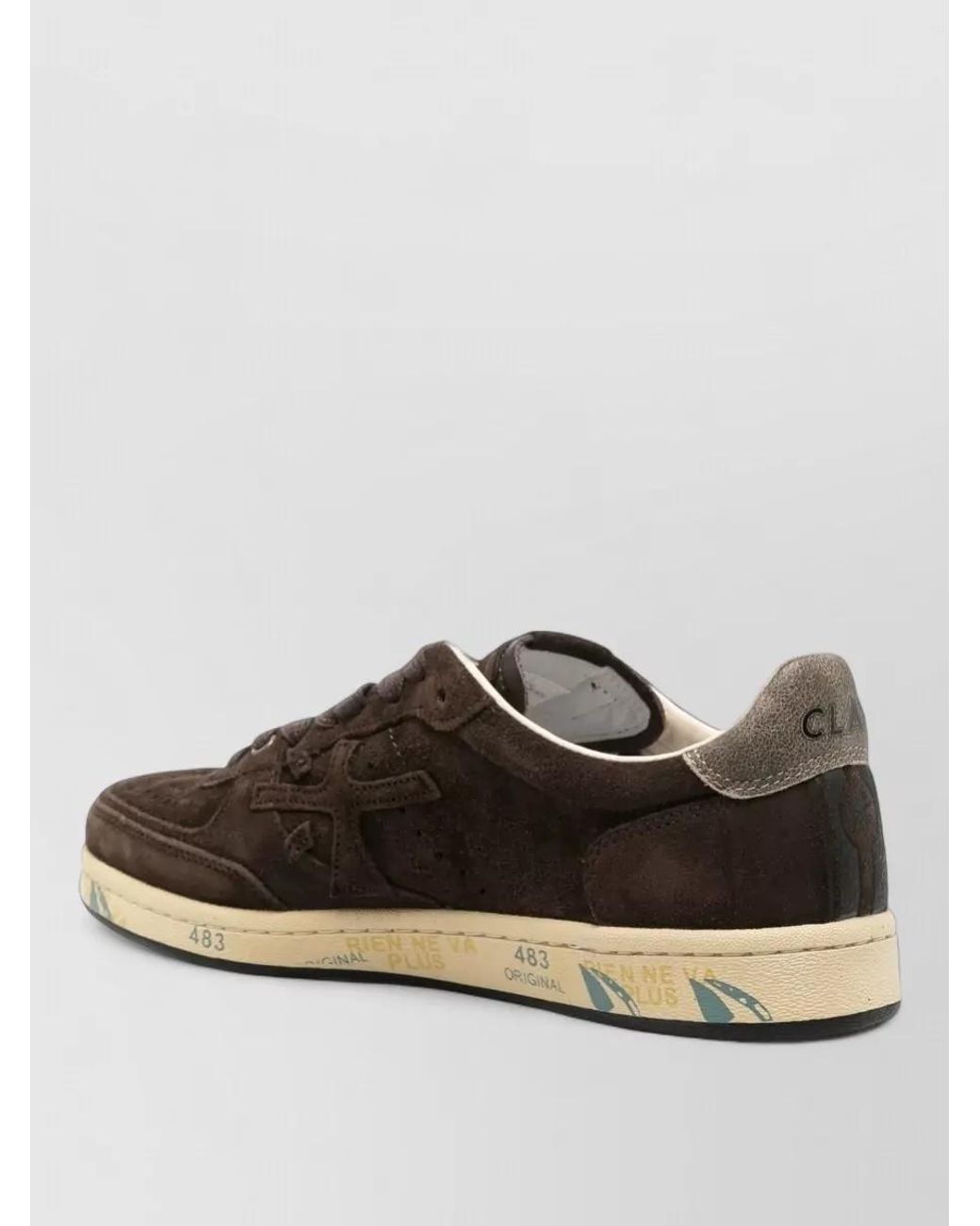 Premiata Brown Leather Low-Top Sneakers for men