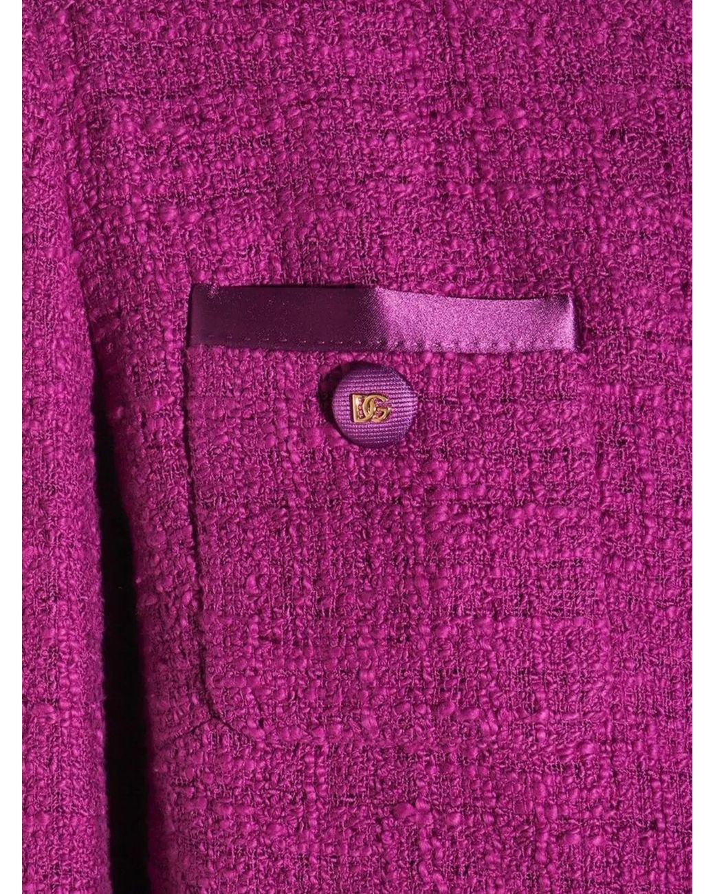 Dolce & Gabbana Pink Silk Tweed Jacket