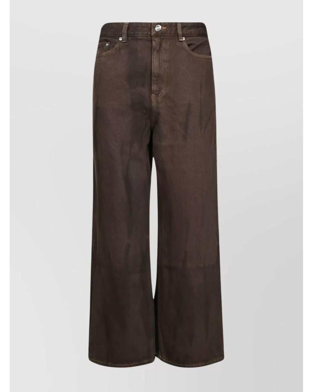Ganni Brown Tie-Dye Wide-Leg Jeans
