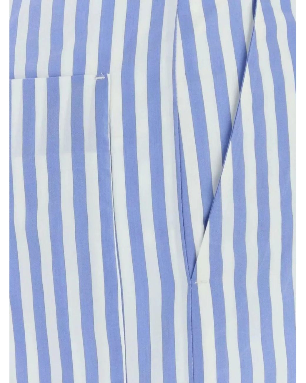 Philosophy Blue Striped Embroidered Wide-Leg Trousers