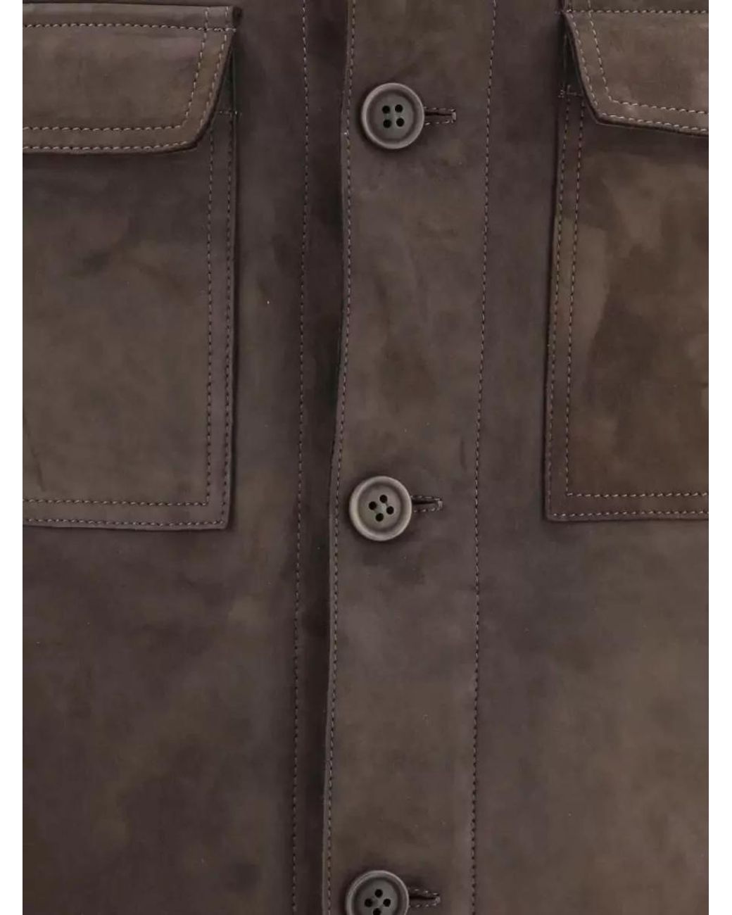 Salvatore Santoro Brown Leather Shirt Jacket for men