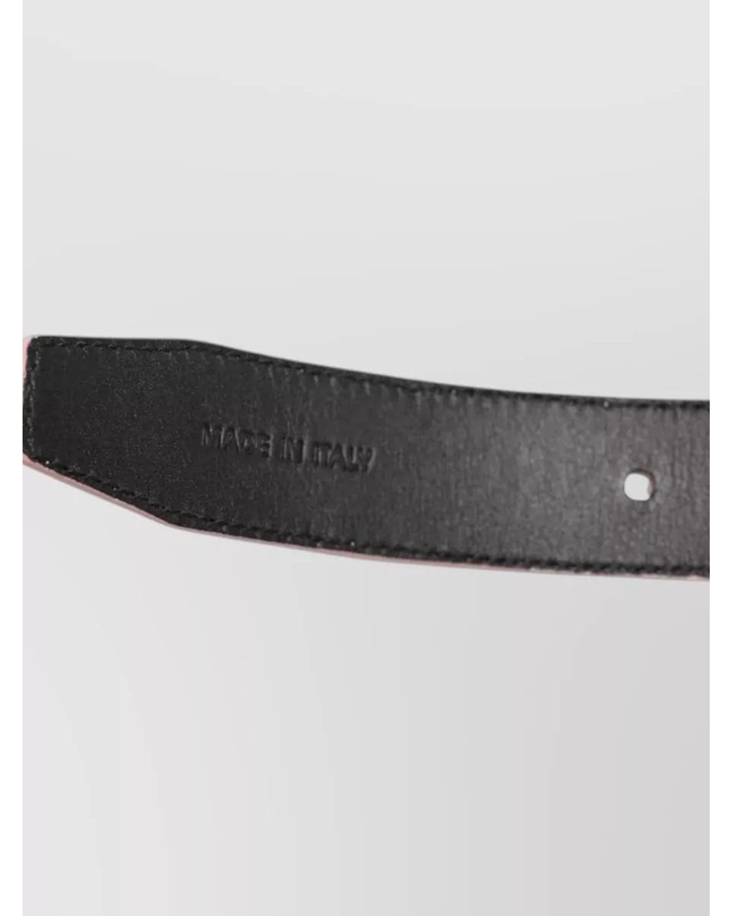 Dolce & Gabbana Gray Leather Perforated Buckle Belt for men
