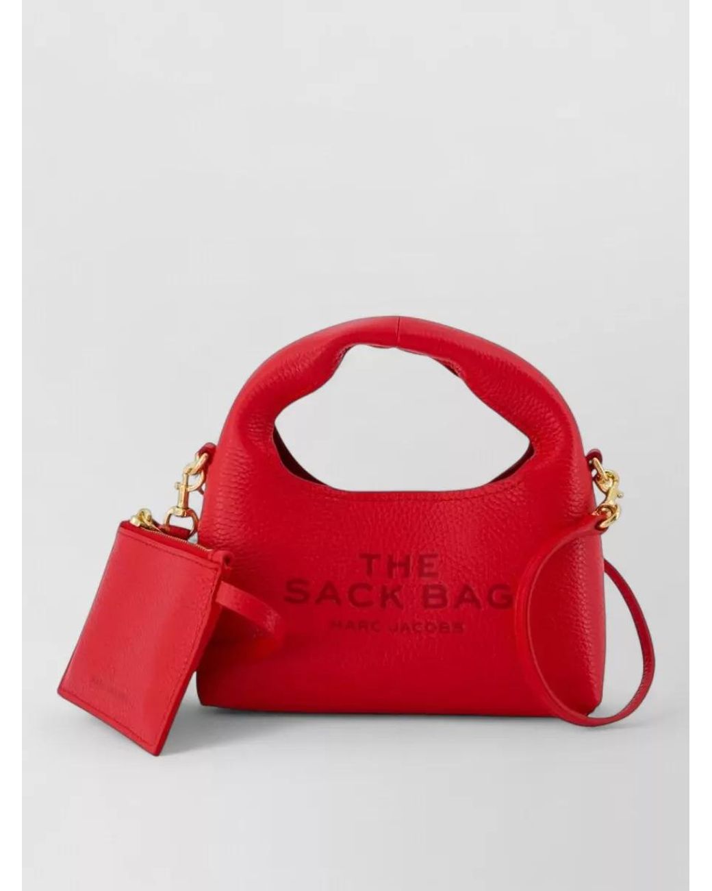 Marc Jacobs Red The Micro Sack Leather Crossbody Bag