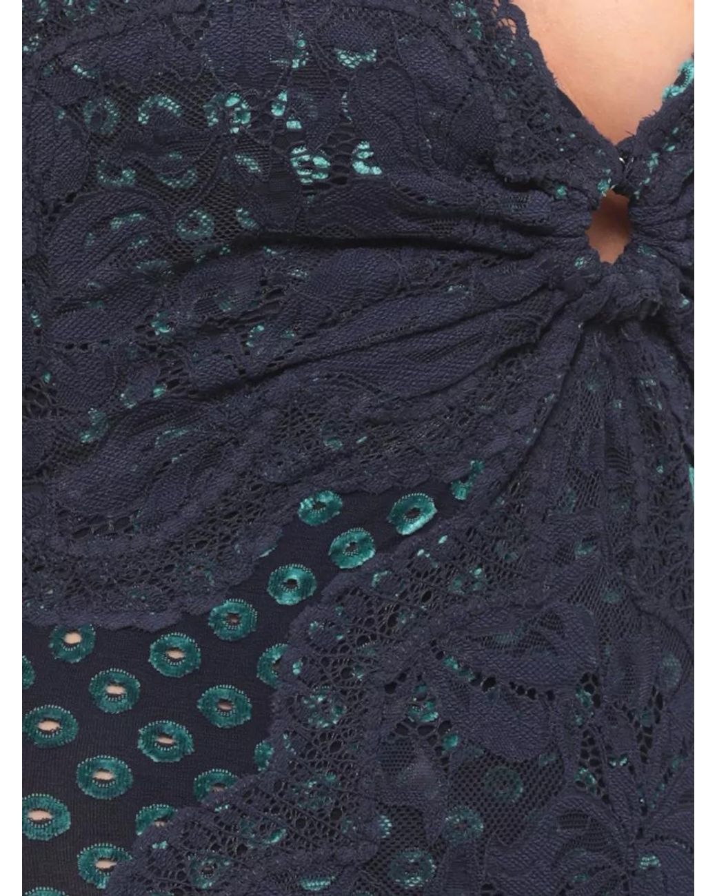 Rabanne Blue Lace Midi Beach Dress