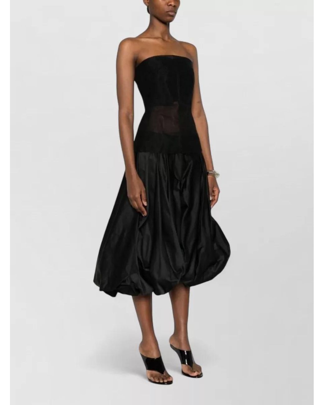 Rick Owens Black Strapless Bustier Top