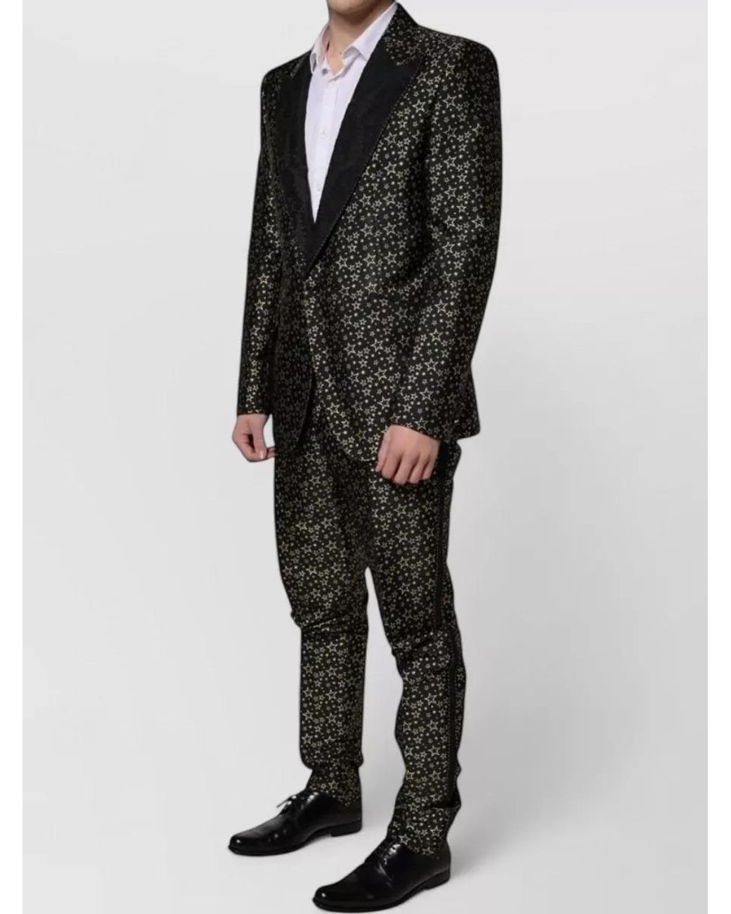 Dolce & Gabbana Black Jacquard Two Piece Suit for men