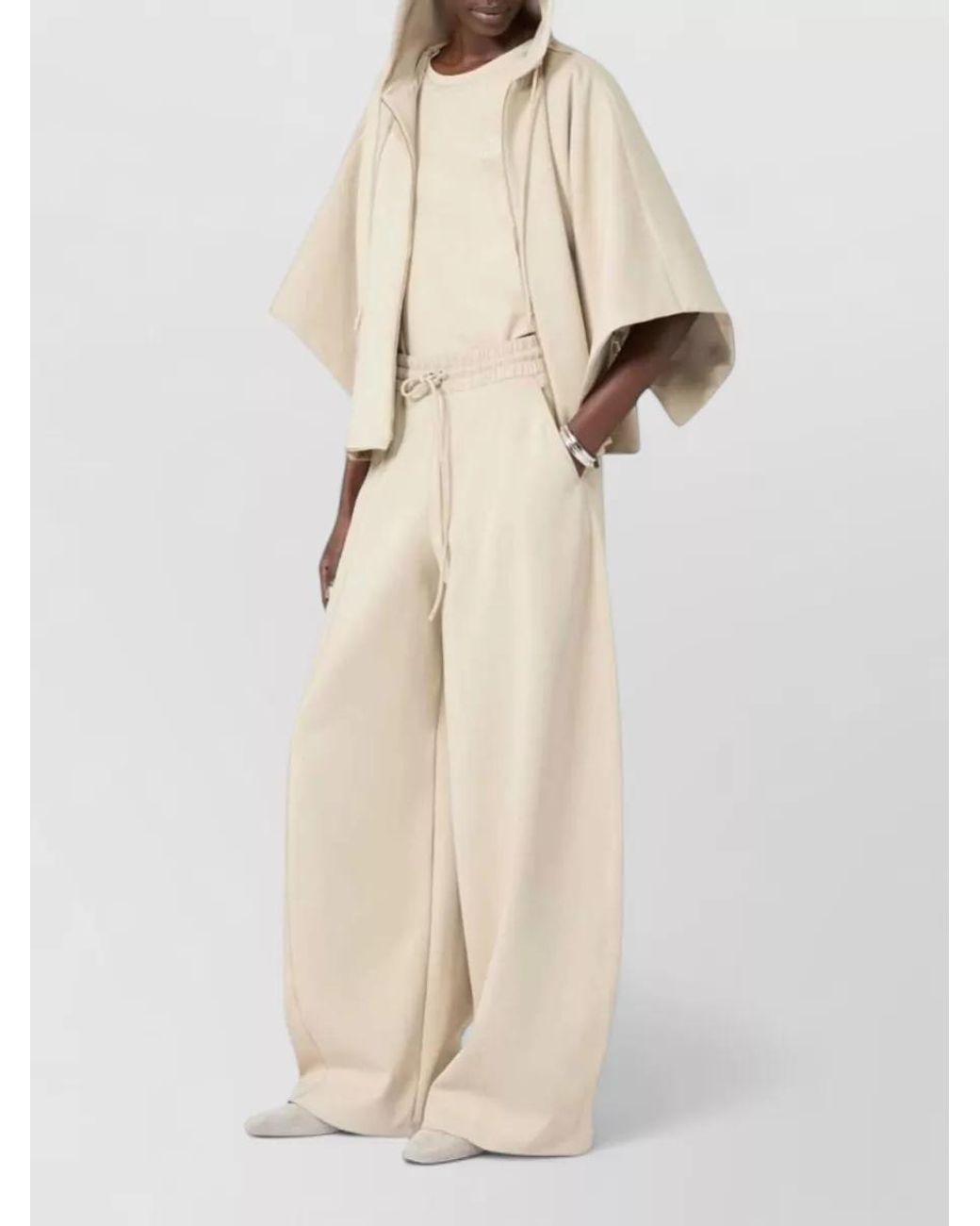 Max Mara Natural Technical Jersey Barrel-Leg Trousers