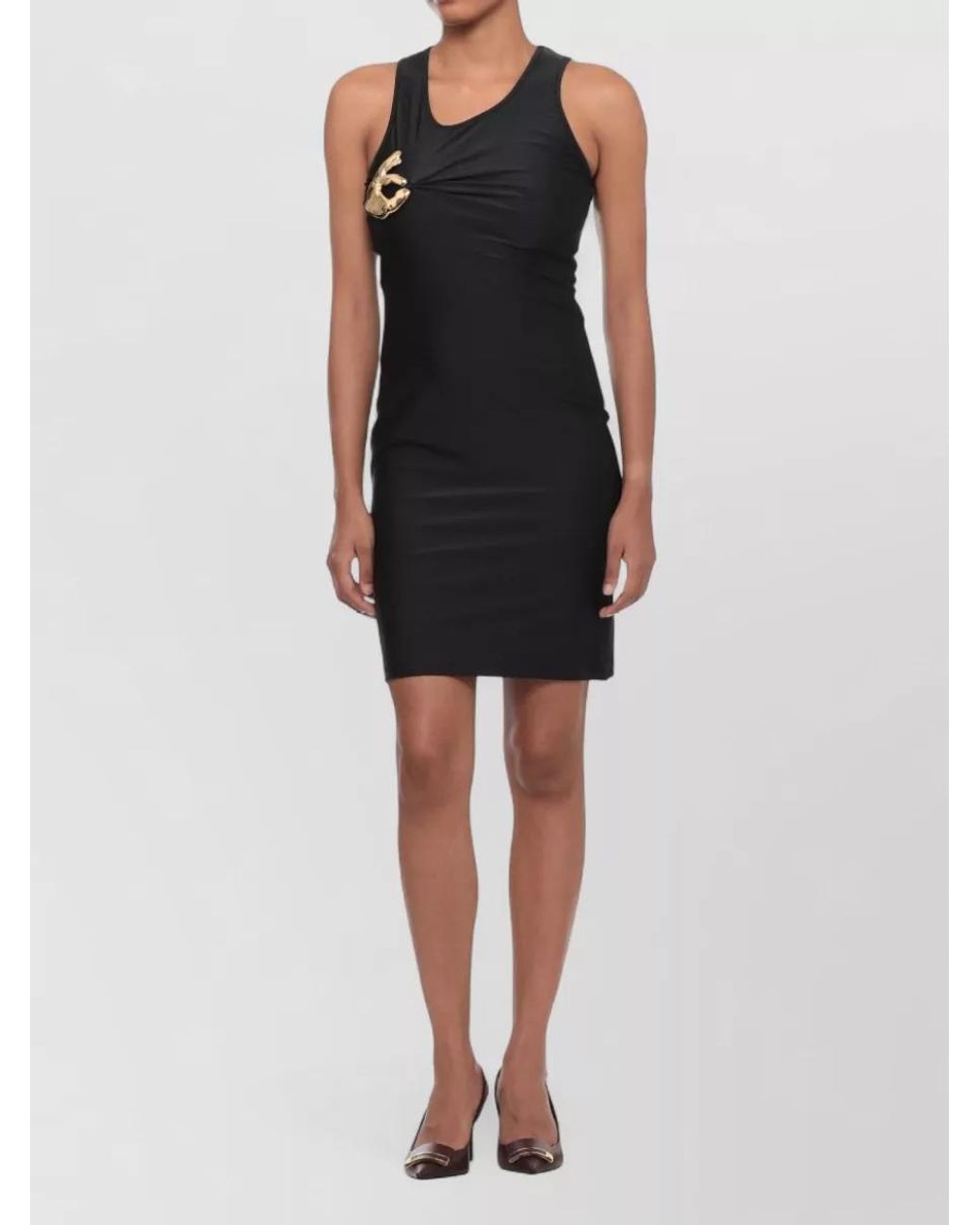 Coperni Black Sleeveless Round Neck Mini Dress
