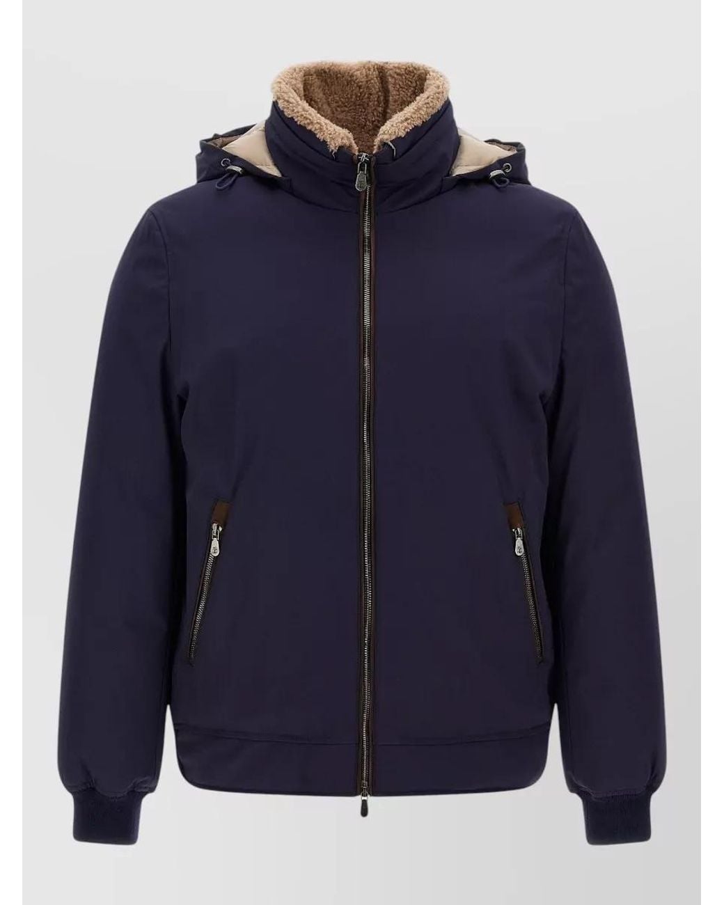 Brunello Cucinelli Blue Down Padded Jacket for men