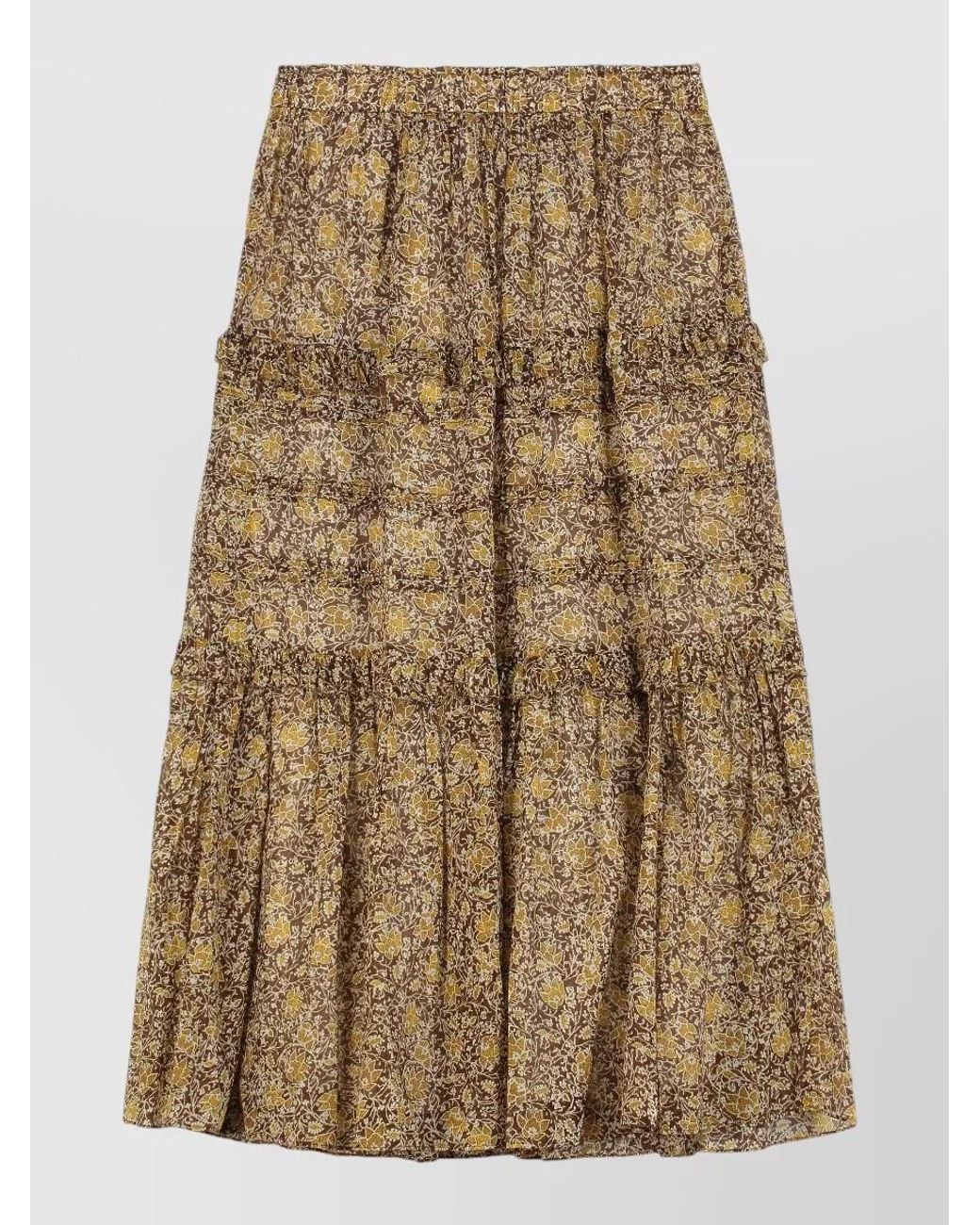 Isabel Marant Natural Floral-Print Cotton Maxi Skirt