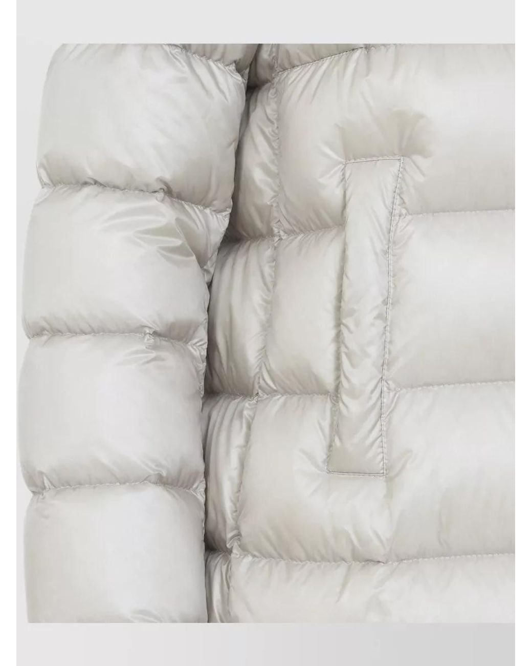 Moncler White Down Hooded Long Puffer Jacket