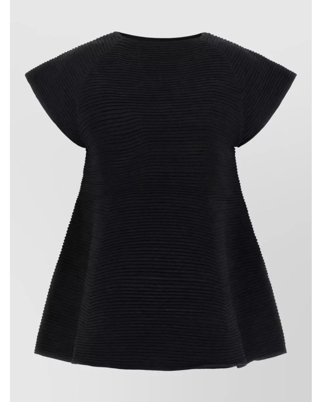 Issey Miyake Black Ribbed Mini Dress