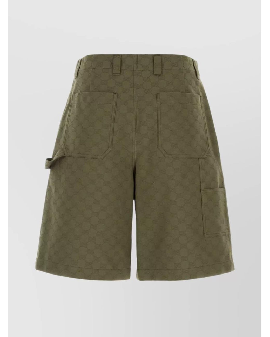 Gucci Green Gg Canvas Bermuda Shorts for men