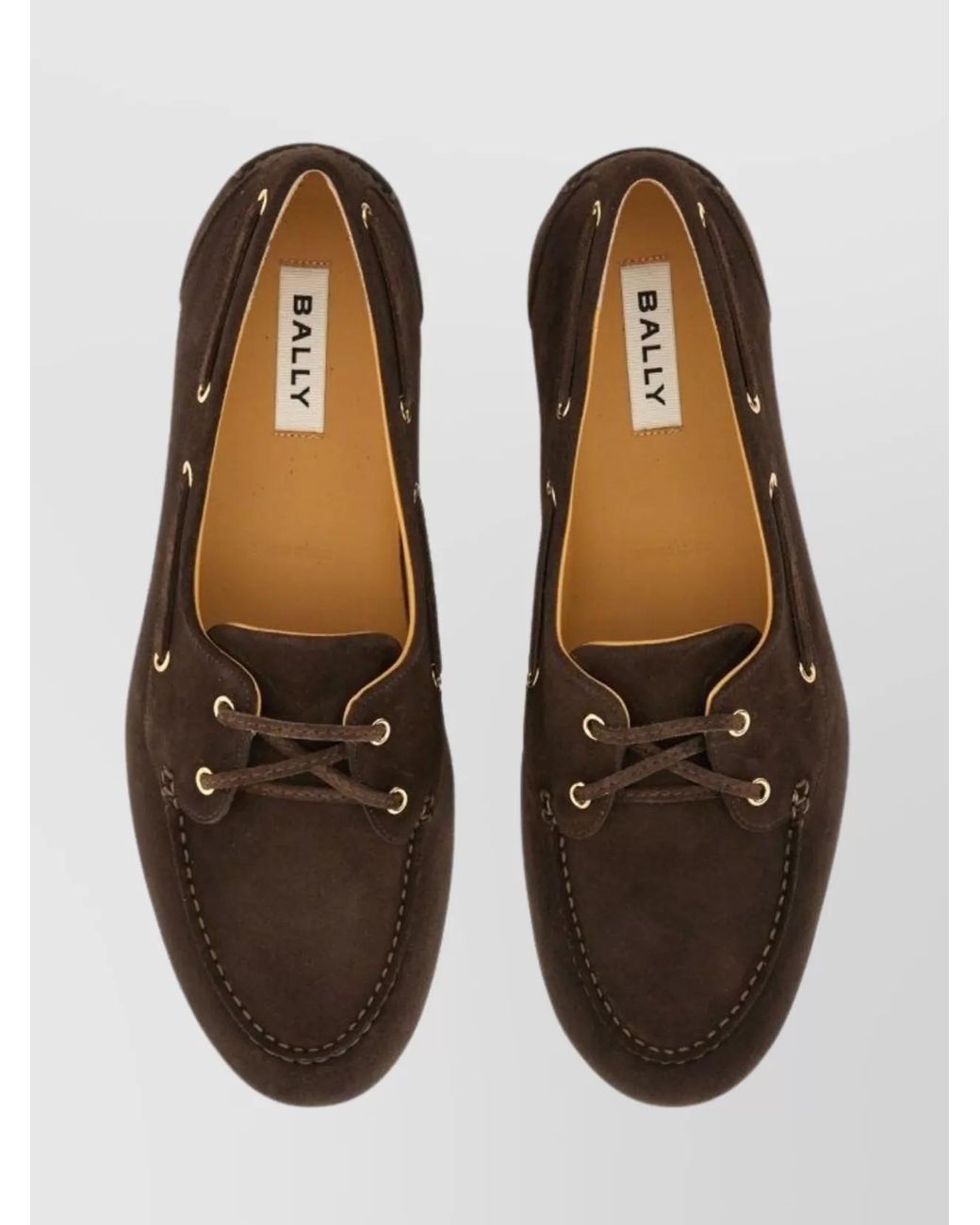 Bally Brown Suede Leather Lace-Up Loafers for men