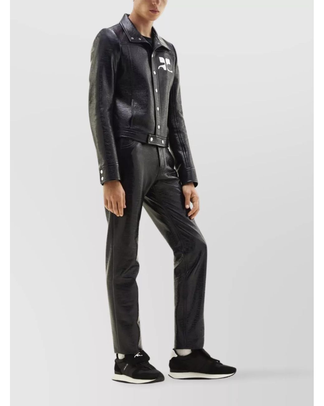 Courreges Blue Faux-Leather Jacket for men