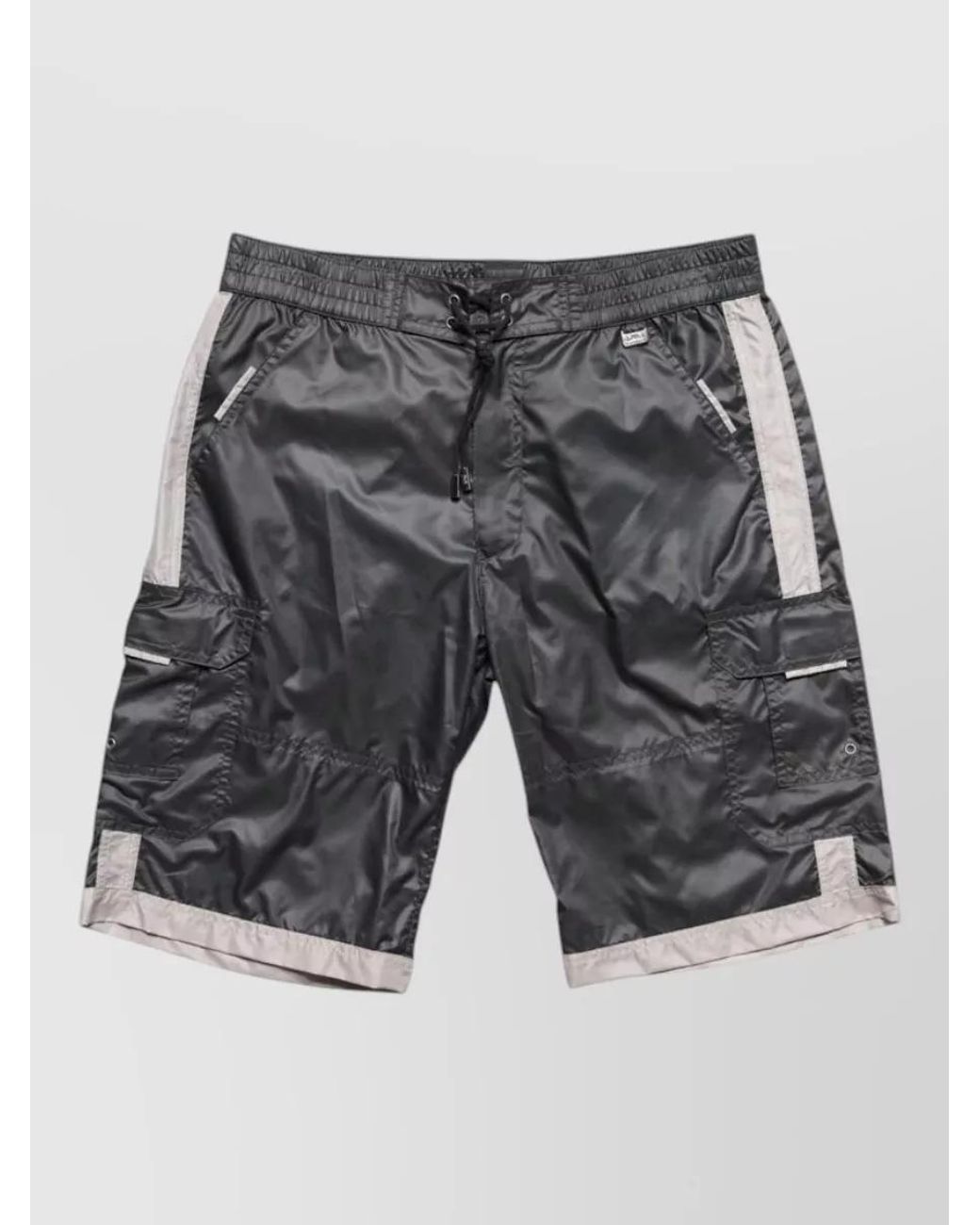 Dolce & Gabbana Gray Polyester Knee-Length Swim Shorts