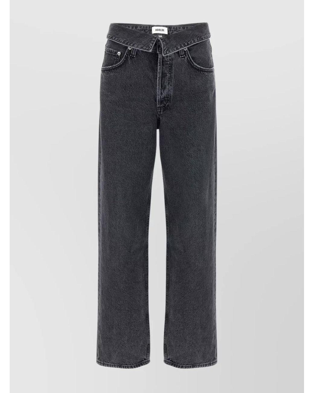 Agolde Blue Denim High-Rise Tapered Jeans