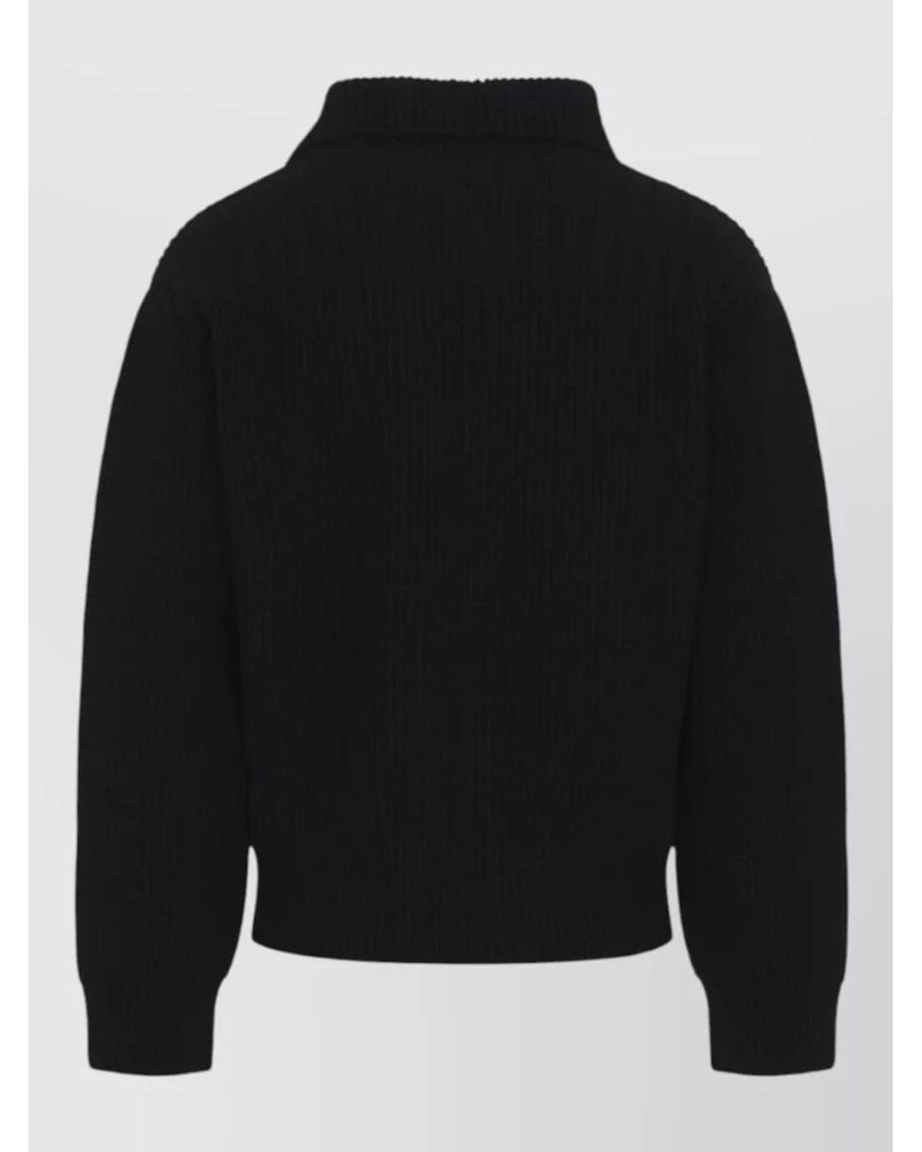 Dries Van Noten Blue Wool Ribbed Asymmetric Cardigan for men