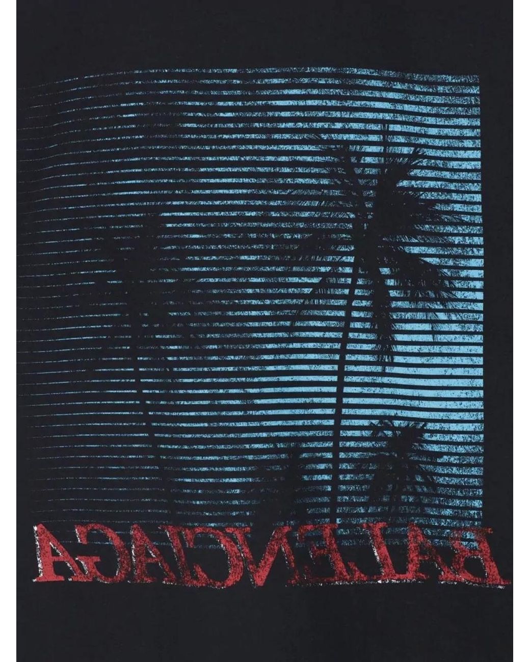 Balenciaga Blue Cotton Oversized Graphic Print T-Shirt for men