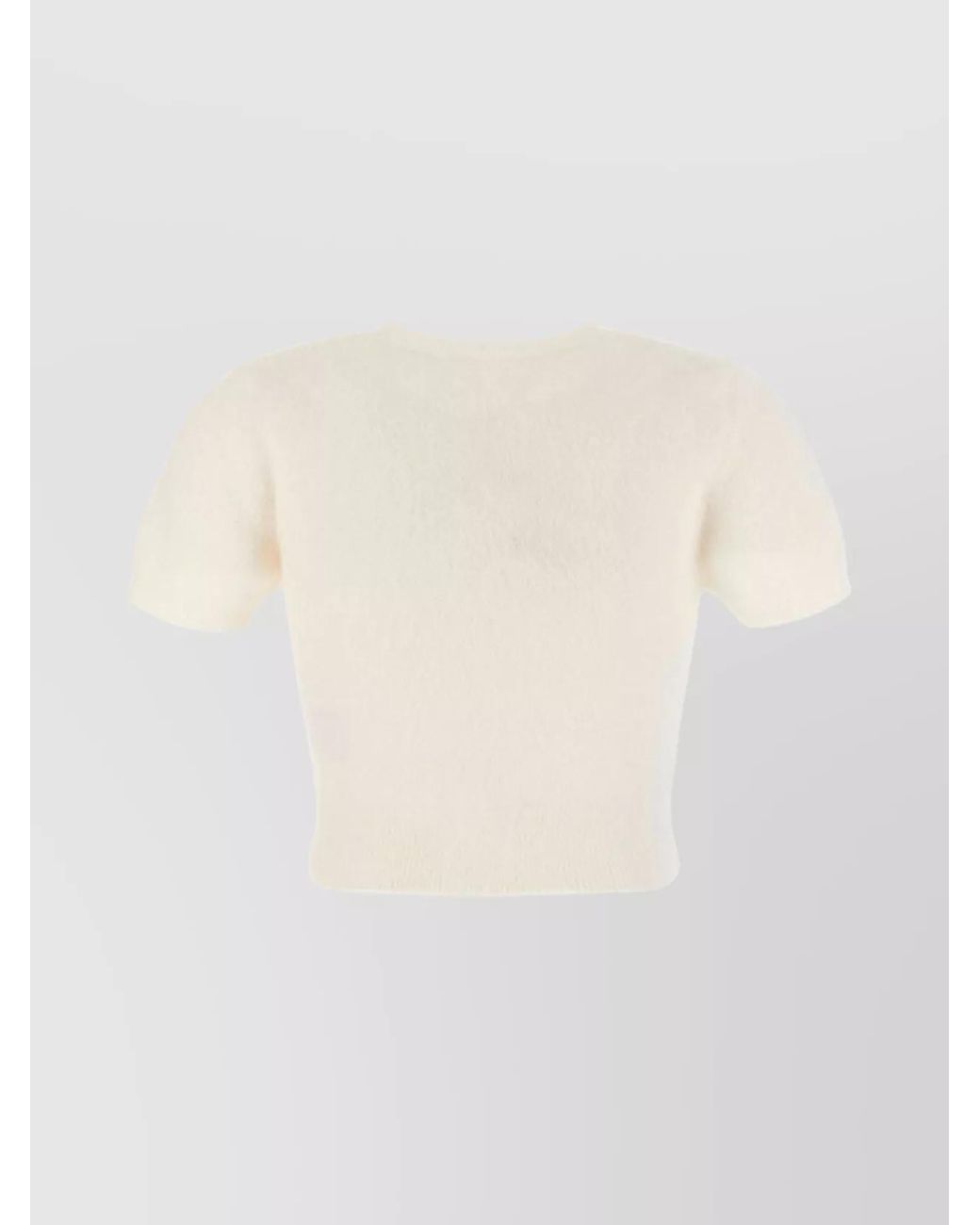 Maison Margiela White Ribbed V-Neck Knitted Top
